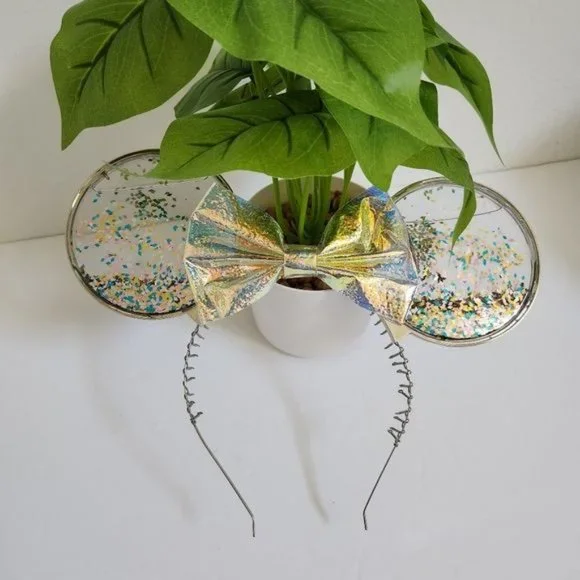 Minnie Mouse Shaker Ears Headband Clear Sequin Ears - Picture 6 of 7